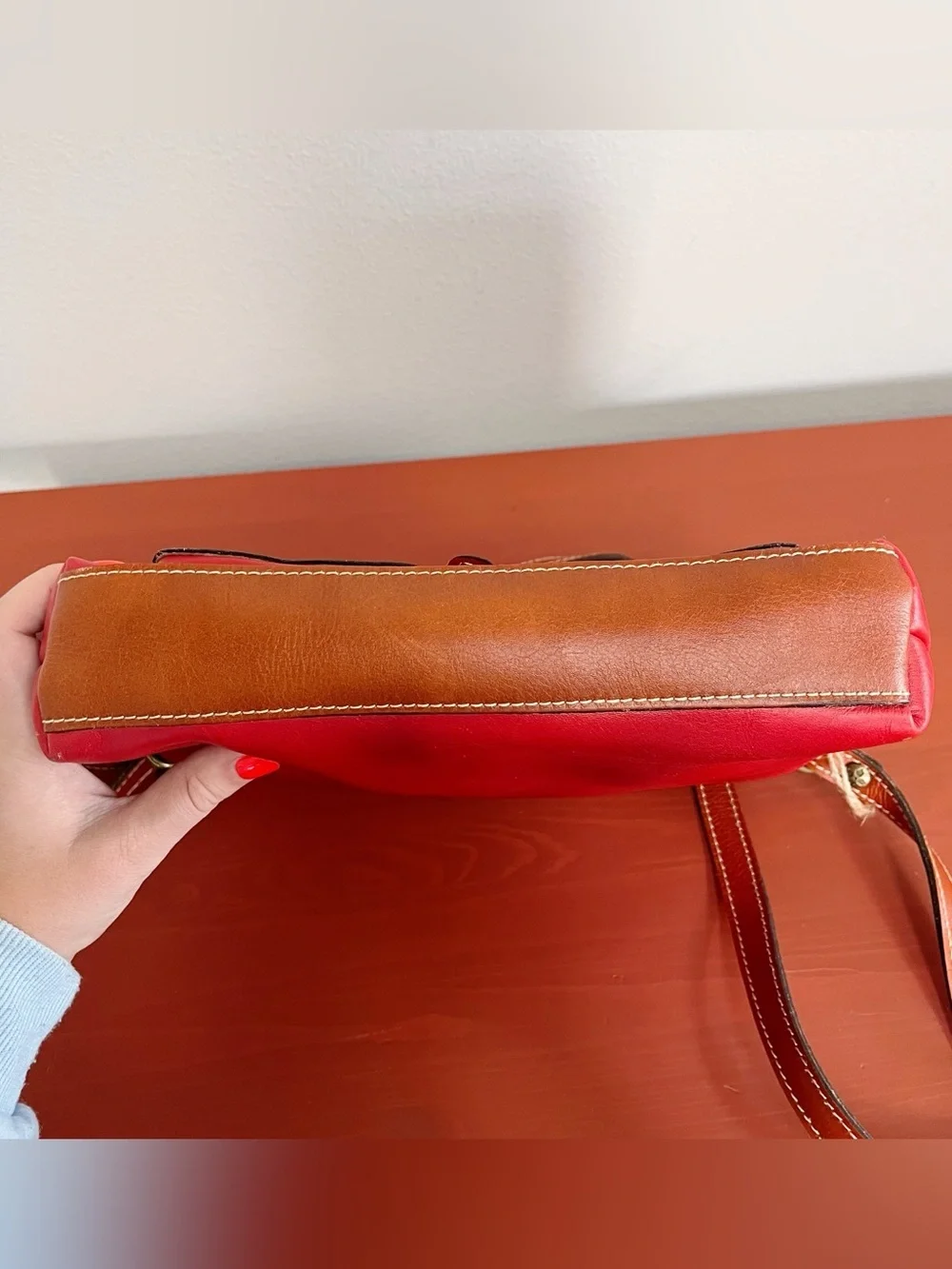 Patricia Nash NWT Avellino Oil Rubbed Leather Crossbody Purse Poppy Red
